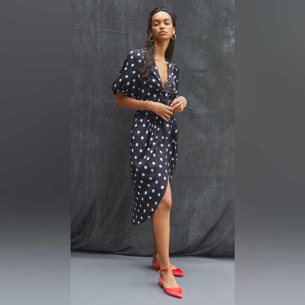 NWT Delphi x Anthropologie Delfi Polka Dot Midi Dress